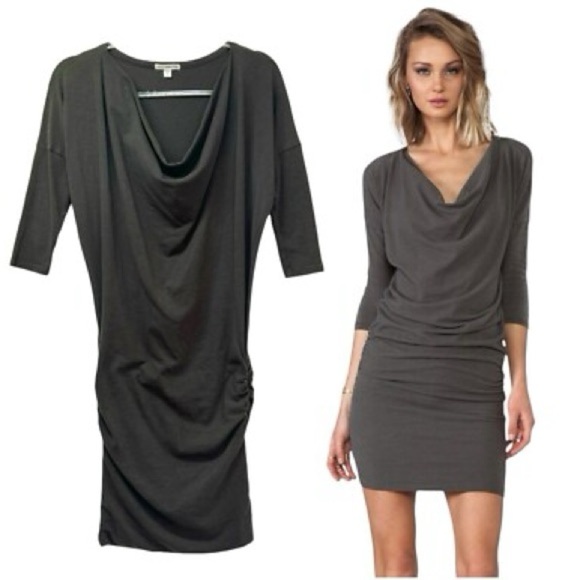Standard James Perse Gray Cowl Neck Dress Size 4 XL Extra Large - Picture 1 of 4